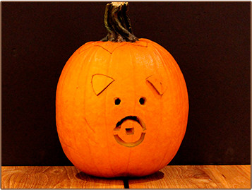 Pig in Pumpkin Halloween Applique Top